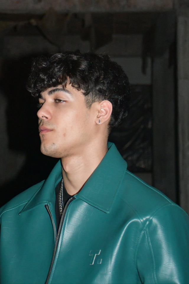 Verdant Croc Leather Jacket