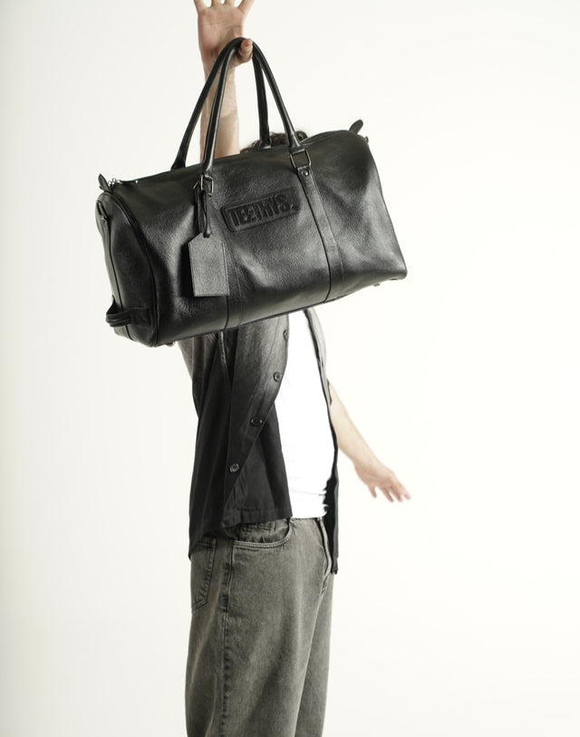 Leather Duffle Bag - T.NOIR