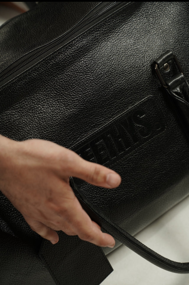 Leather Duffle Bag - T.NOIR
