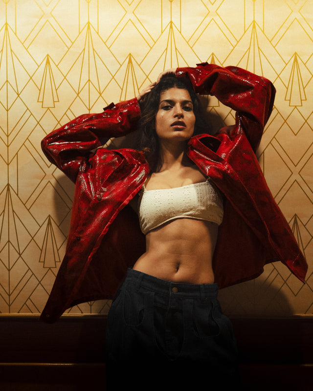 Crimson Viper Leather Jacket ( Unisex )